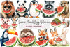 Summer Animals Watermelon Clipart Bundle