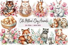Cute Mother's Day Animals Clipart Bundle - CraftNest - Digital Crafting and Art