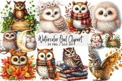 Owl Clipart Bundle - CraftNest - Digital Crafting and Art