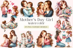 Mother's Day Girl Clipart Bundle - CraftNest - Digital Crafting and Art