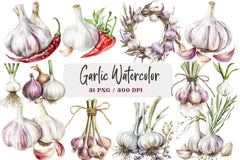 Garlic Clipart Bundle - CraftNest - Digital Crafting and Art