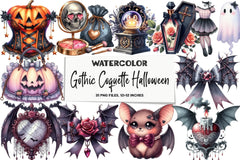 Gothic Coquette Halloween Clipart Bundle - CraftNest - Digital Crafting and Art