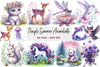 Purple Summer Animals Clipart Bundle