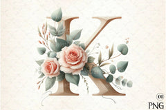 Floral Alphabet Clipart Bundle 13 - CraftNest - Digital Crafting and Art