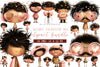 Quirky Valentine Boy Portrait Clipart Bundle