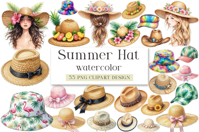 Summer Hat Clipart Bundle - CraftNest - Digital Crafting and Art