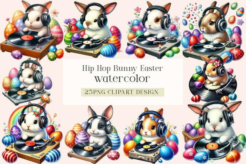 Hip Hop Bunny Easter Clipart Bundle - CraftNest - Digital Crafting and Art