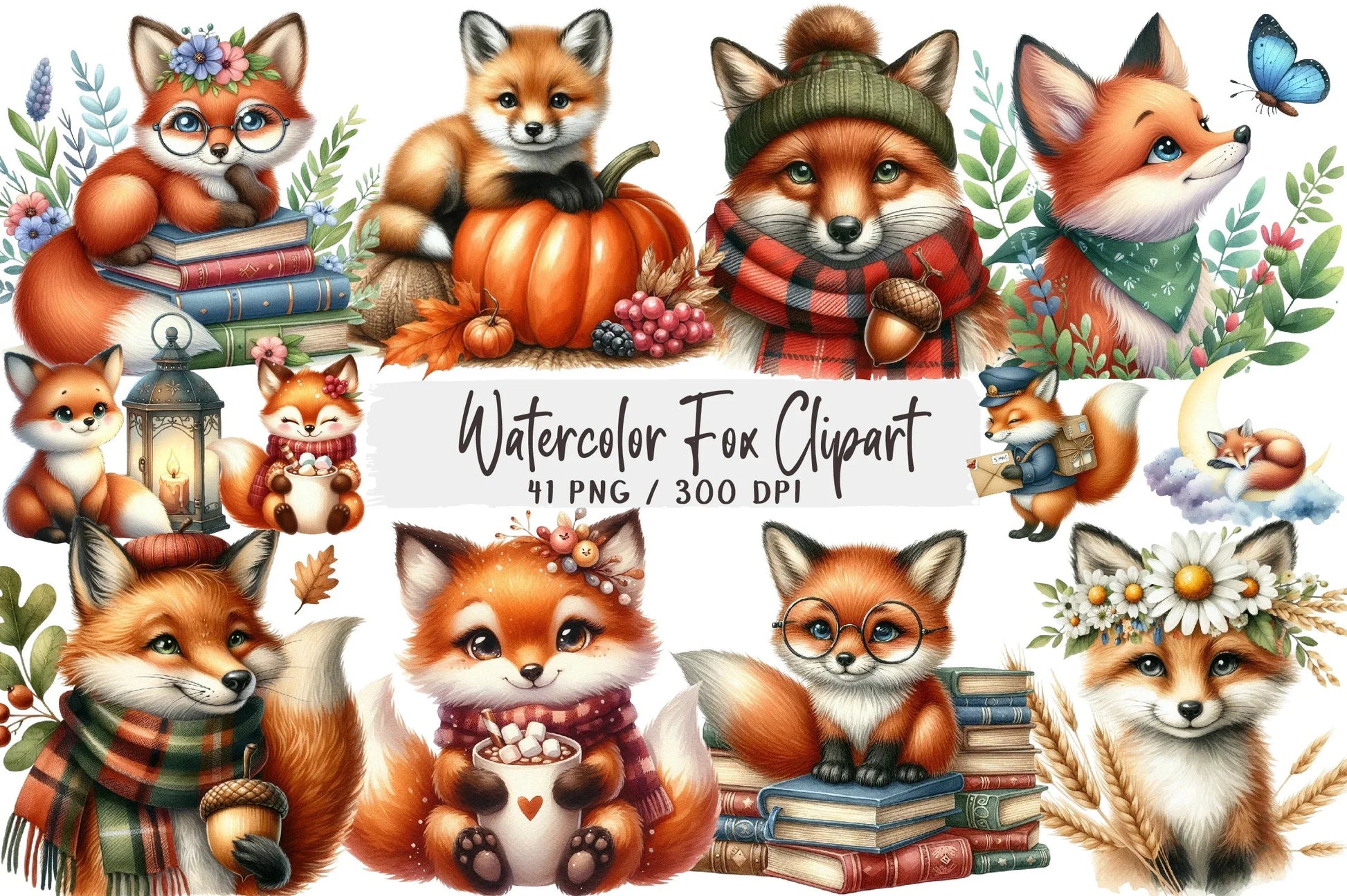 Fox Clipart Bundle - CraftNest - Digital Crafting and Art