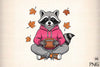 Raccoon Football Shirt Design & Fall Clipart Bundle