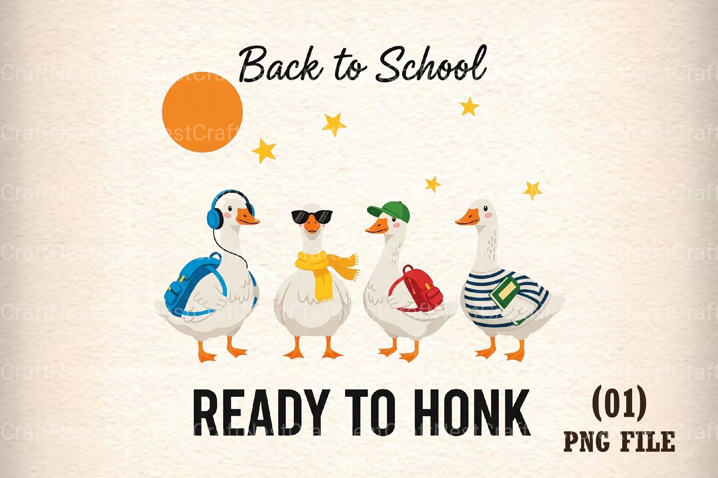 Back to School Ready Honk Clipart Bundle