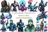 Cyberpunk Characters Clipart Bundle