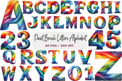 Paint Brush Letters Alphabet Clipart Bundle - CraftNest - Digital Crafting and Art