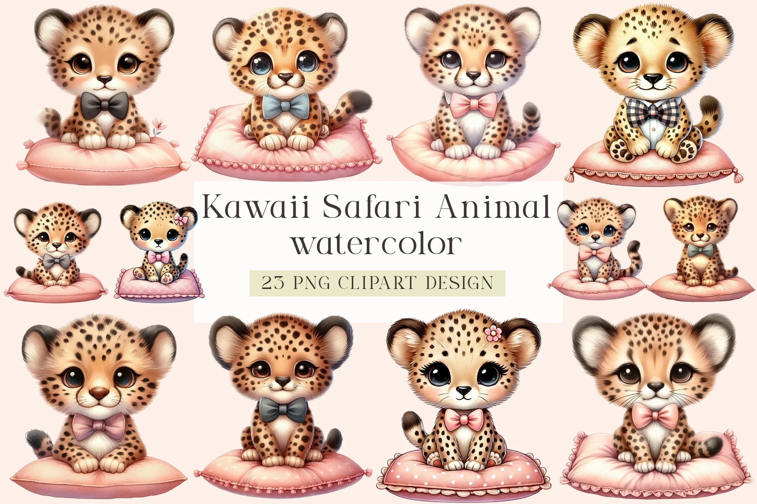 Kawaii Safari Animal Clipart Bundle - CraftNest - Digital Crafting and Art