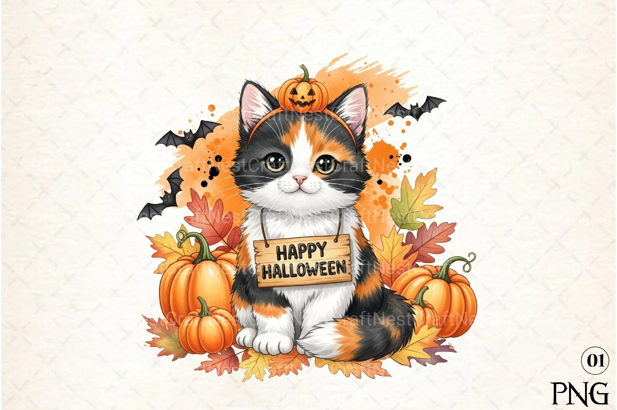 Happy Halloween Cat Clipart Bundle - CraftNest - Digital Crafting and Art