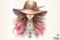 Tribal Boho Girl Clipart Bundle 3 - CraftNest - Digital Crafting and Art