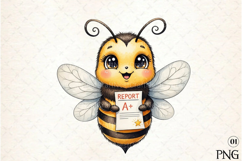 Back to School Bee Clipart Bundle 11 - CraftNest - Digital Crafting and Art