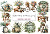 Rustic Vintage Farmhouse Spring Clipart Bundle