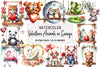 Valentine's Animals on Swings Clipart Bundle