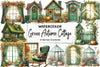 Green Autumn Cottage Clipart Bundle
