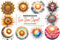 Sun Glow Clipart Bundle - CraftNest - Digital Crafting and Art