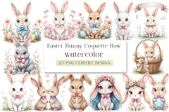 Easter Bunny Coquette Bow Clipart Bundle - CraftNest - Digital Crafting and Art