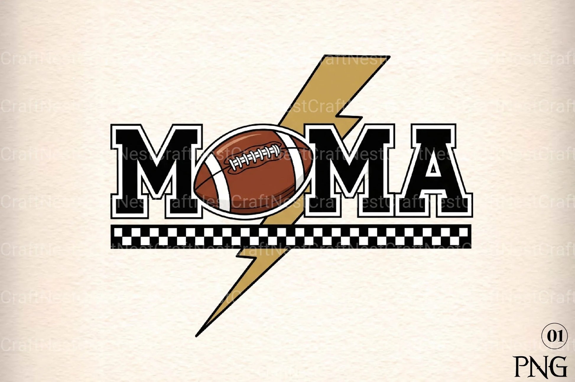 Football Mom Clipart Bundle: Mama Lightning Football - CraftNest - Digital Crafting and Art