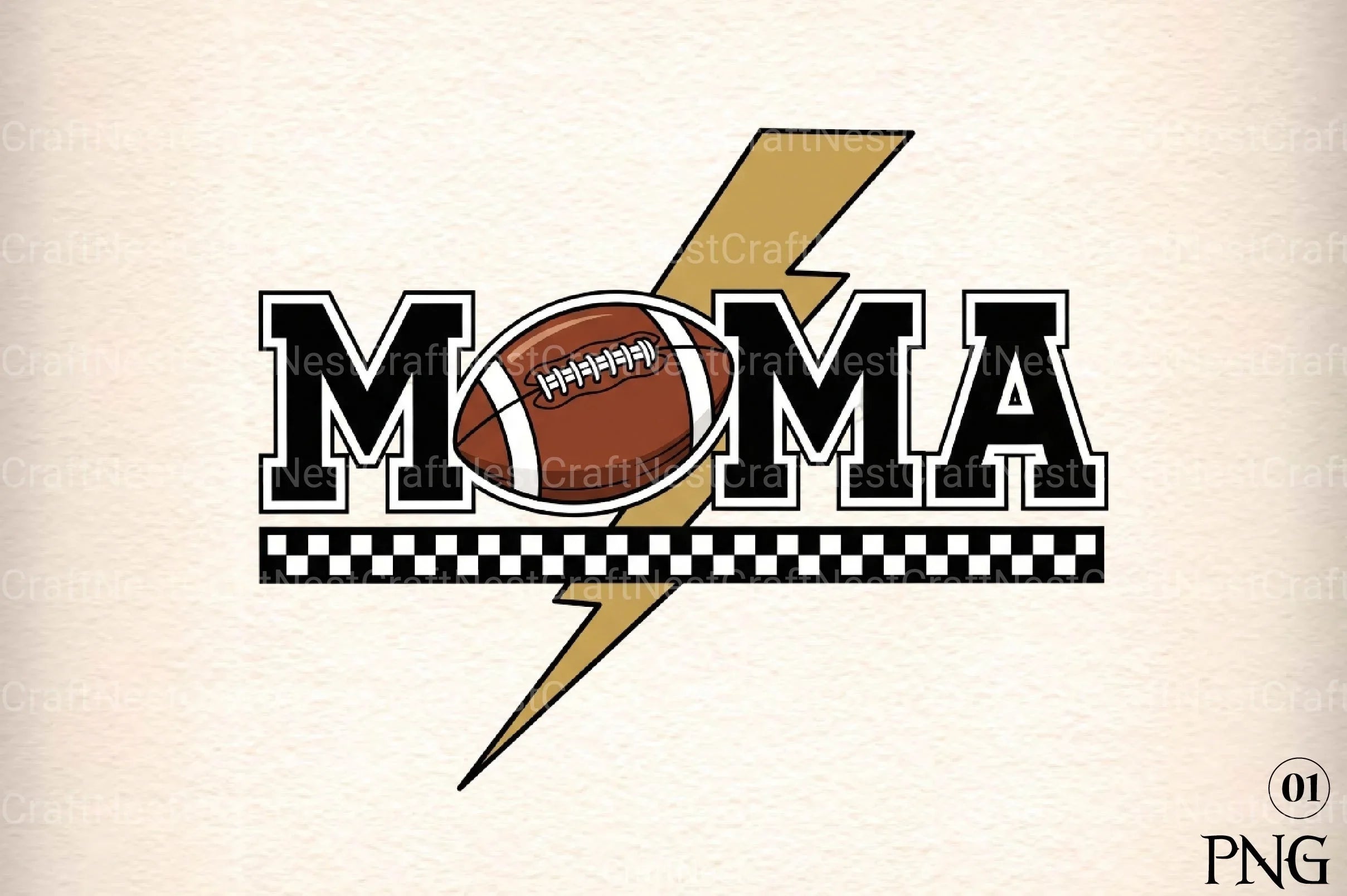 Football Mom Clipart Bundle: Mama Lightning Football - CraftNest - Digital Crafting and Art