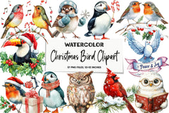 Christmas Bird Clipart Bundle - CraftNest - Digital Crafting and Art