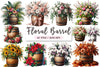 Floral Barrel Clipart Bundle