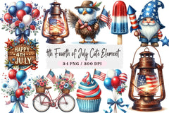 Fourth of July Cute Clipart Bundle - CraftNest - Digital Crafting and Art