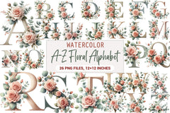 Floral Alphabet Clipart Bundle - CraftNest - Digital Crafting and Art