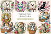Spring Cats Clipart Bundle