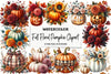 Fall Floral Pumpkin Clipart Bundle