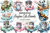 Airplane Cute Animals Clipart Bundle