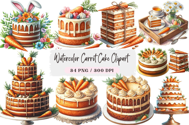Carrot Cake Clipart Bundle - CraftNest - Digital Crafting and Art