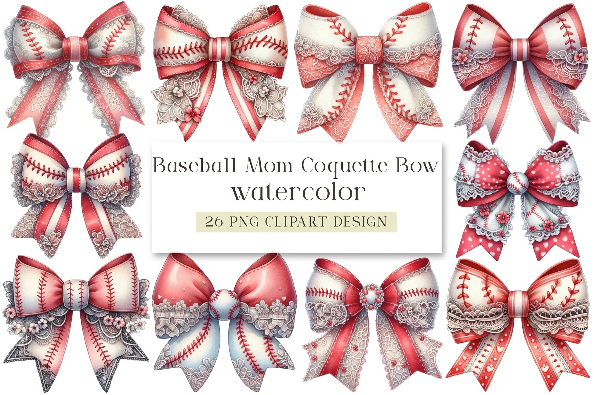 Baseball Mom Coquette Bow Clipart Bundle - CraftNest - Digital Crafting and Art