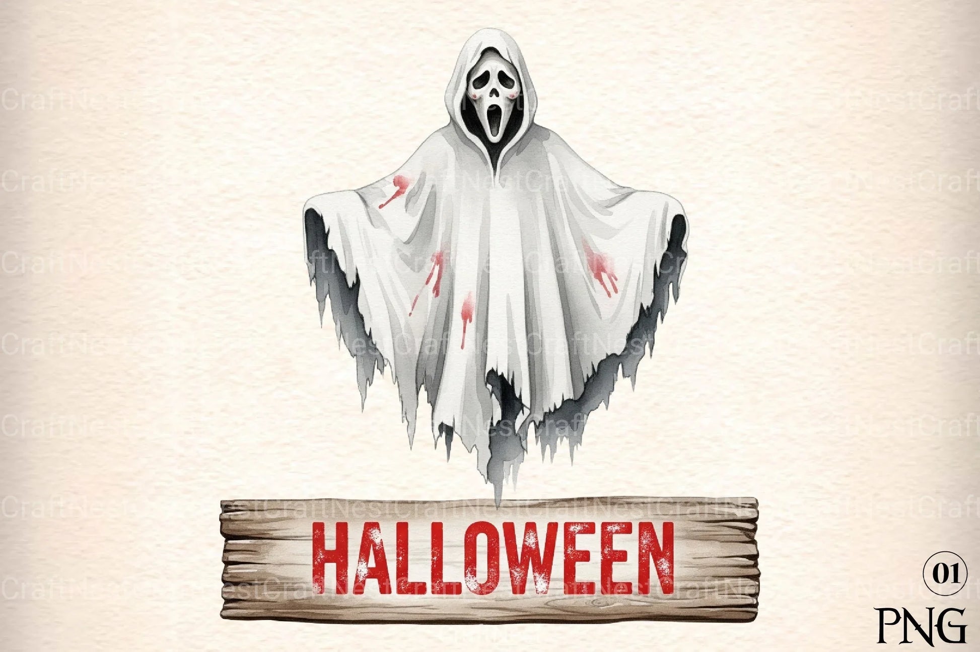 Halloween Ghost Art Illustration Clipart Bundle - CraftNest - Digital Crafting and Art