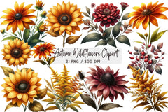 Autumn Wildflowers Clipart Bundle - CraftNest - Digital Crafting and Art