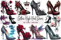 Gothic High Heel Shoes Clipart Bundle - CraftNest - Digital Crafting and Art