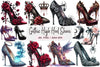 Gothic High Heel Shoes Clipart Bundle