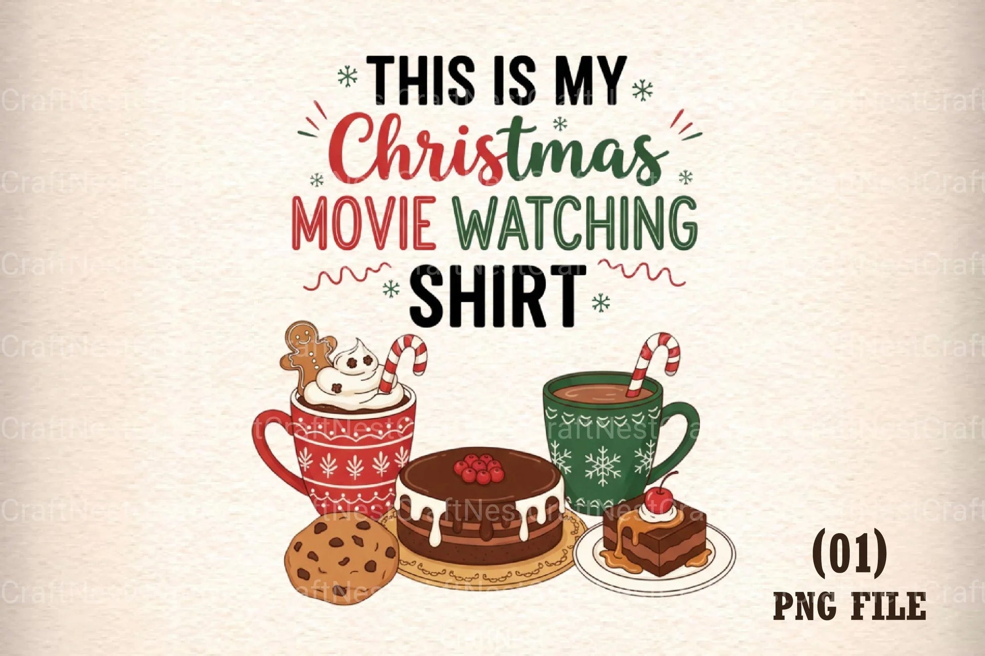 Christmas Movie Watching Shirt Clipart Bundle - CraftNest - Digital Crafting and Art