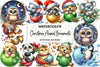 Christmas Animal Ornaments Clipart Bundle