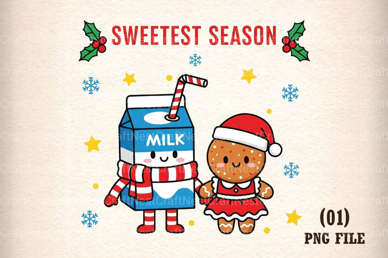 Christmas Milk and Cookies Clipart Bundle - CraftNest - Digital Crafting and Art