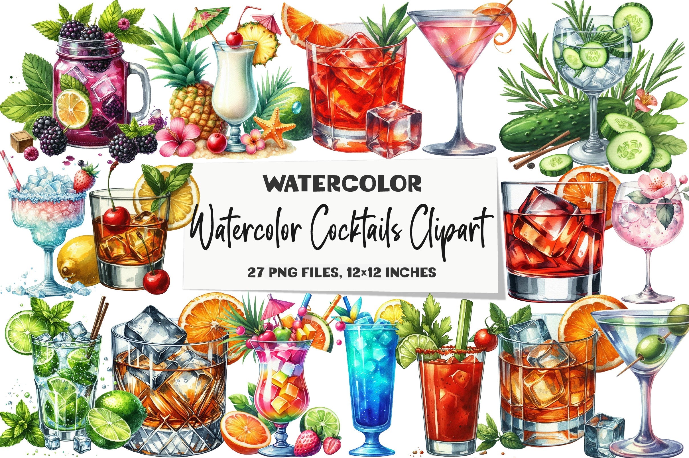 Cocktails Clipart Bundle for Creative Designs