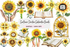 Sunflower Christian Clipart Bundle - CraftNest - Digital Crafting and Art