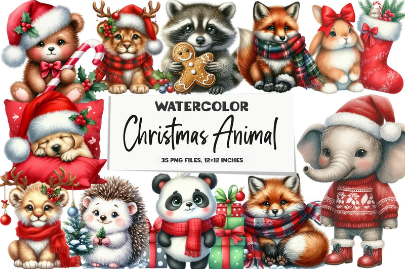 Christmas Animal Clipart Bundle - CraftNest - Digital Crafting and Art