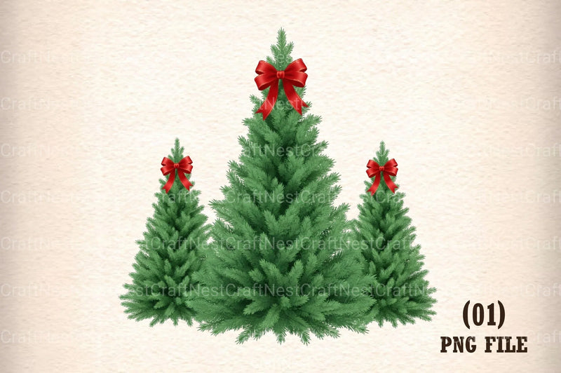 Christmas Tree Embroidery Design Clipart Bundle - CraftNest - Digital Crafting and Art