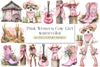 Pink Western Cowgirl Clipart Bundle