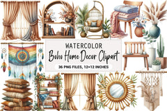 Boho Home Decor Clipart Bundle - CraftNest - Digital Crafting and Art