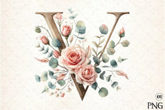 Floral Alphabet Clipart Bundle 9 - CraftNest - Digital Crafting and Art